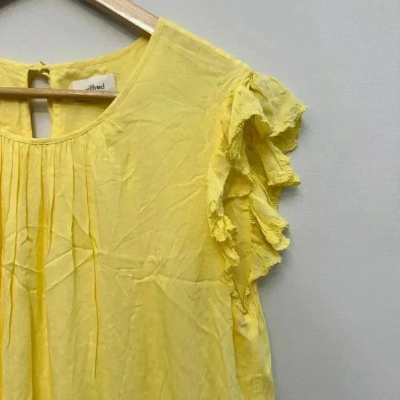 Wilfred  La Boheme Sidonie Tiered Ruffle Feminine Babydoll Mini Dress Yellow S - Picture 4 of 14